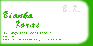 bianka korai business card